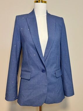 Zadig & Voltaire Valse Chine Strass Stars Blue Blazer FR 34 NWT